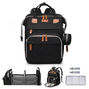 Baby Diaper Bags with Changing Station Multifunctional Waterproof Diaper Bag Backpack Travel Baby Bag with Changing Pad, Pacifier Case, Baby Essentials (Black)