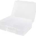 novelinks Transparent 4" x 6" Photo Cases and Clear Craft Keeper with Handle - 16 Inner Cases Plastic Storage Container Box (Clear)