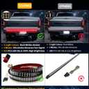 Tailgate Light Bar 48 Inch, Triple Row Truck Tail Light Strip for Dodge RAM Fo-rd F150 F250 GMC Silverado, 432 LED Full Function Brake Reverse Turn Signal Hazard Lights No Drill Install, 48 Inch