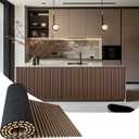 94.5 x 23.6 in Acoustic Wood Wall Panels,3D Flexible Soundproof Absorbing Panels,Wood Slat Walls for Interior Wall Decor (Brown)
