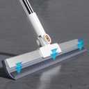 Squeegee Broom for Floor, 18" Heavy Duty Floor Squeegee with Rubber Scrubbing Teeth, 2-in-1 Magic Silicone Broom for Pet Hair, Dust, Water, Tile and Carpet, 61" Long Handle