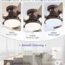 ZMISHIBO 42 Inch Ceiling Fan with Light, App&Remote Control, Flush Mount Low Profile, Dimmable 20W LED Light, Quiet Reversible Motor for Bedroom, Living Room, Apartment, Brown