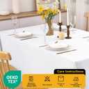 10-Pack White Tablecloths for Rectangle Tables, 70 x 108 Inches, Stain-Resistant Polyester Fabric for 6 Foot Tables - Washable Table Covers for Weddings, Banquets, Birthday Parties, Events