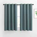 NICETOWN Blackout Greyish Blue Curtains for Bedroom - Window Treatment Thermal Insulated Grommet Solid Drapes Energy Saving Sound Reducing for Basement, 1 Pair, W52 x L54