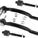 4 PCS Inner and Outer Tie Rod End Kit EV800283, ES800858, ES800857 for Volvo V70 2001-2002 (X/C ONLY),for Volvo XC70 2003-2007 All Models,for Volvo XC90 2003-2014 All Models