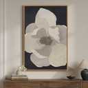 Framed Neutral Modern Floral Black and White Wall Art, Large Contemporary Canvas Prints, Elegant Minimalist Beige Botanical Flower Pictures for Living Room Dining Bedroom Hallway Wall Decor 24x36 In