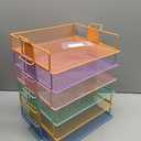 6 Pack Stackable Paper Tray Classroom, Pastel