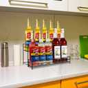 Coffee Syrup Organizer Rack 10 Bottles Syrup Bottle Holder Stand For Coffee Bar Accessories, 2 Tier Wine Bottle Storage Rack For Syrup, Wine, Liquor, Coffee Station Organizer For Kitchen Countertop