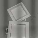 Awenta Access Panel 4'' x 4'' Inch - White Opening Flap Cover Plate - Box Door Lock - Door Latch