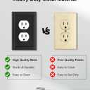 4-Pack Duplex Outlet Cover, Black Metal Wall Plates for Electrical Outlets, 1 Gang Receptacle Light Switch Cover, Pearls Beaded Decorative Switch Plates and Outlet Covers