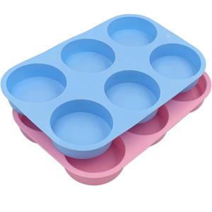 2 PCS Round Silicone Soap Mold 4oz, 3" Big Size 6 Cylinder Silicone Molds for Loofah Soap, Homemade Bath Bombs, Lotion Bars