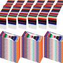 Newwiee 54 Pcs Mexican Stretch Chair Sashes with Table Runners, Cinco De Mayo Chair Bows Sashes Fringe Table Runner for Party Wedding Reception Banquet Decorations (Colorful)