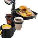 Car Cup Holder Tray - Adjustable Car Cup Holder Phone Mount with Food Tray 5 in 1 Swivel Expander for All Purpose, Automotive Extender Accessories Gifts for Auto Trucker Road Trip