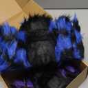 2 Pack 50" Halloween Light Up Spiders, Giant Hairy Spider Decorations with Blue and Purple LED Lights, Scary Indoor Outdoor Halloween Decor for Yard Porch Tree Party Haunted House