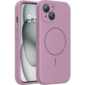 Miracase Compatible with iPhone 15 Case, [Soft Anti-Scratch Microfiber Lining], Liquid Silicone Case Gel Rubber Shockproof Drop Protection Phone Case for iPhone 15, Blackcurrant