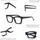 Hubeye 5 Pairs Fashion Style Square Reading Glasses for Women Men Blue Light Blocking Computer Readers with leather case (Black/Purple/Green/Orange/Blue)