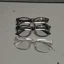 Gaoye Stylish Blue Light Glasses for Woman - Computer Glasses for Blue Light Blocking - Lightweight Frames - 3 pack (A1 Matte Black+leopard+transparent)