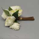 Artificial Fake Flowers Peony 7 Flower Heads Silk Flower Arrangements Wedding Bouquets Decorations Plastic Floral Table Centerpieces Home Kitchen Garden Party Decor (White)