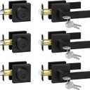 Exterior Door Lock Set with Deadbolt, Door Locks for Front Door with Single Cylinder Deadbolt Lock, Matte Black Door Handle with Lock and Key for Front Door, 3 Pack (All Same Keyed Alike)