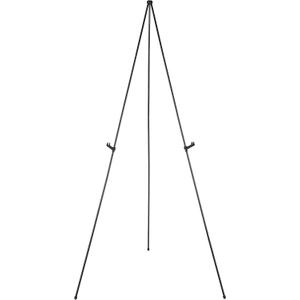 Amazon Basics Easel Display Stand, Instant Floor Poster, Lightweight, Collapsible and Portable with Tripod Base, Black Steel (supports 5 pounds)