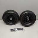 11x4.00-5 Flat Free Lawn Mower Tire and Wheel with 3/4" or 5/8" Bushings, 3.4"-4"-4.5"-5" Centered Hub, Smooth Tread Tire for Zero Turn Mowers, 2 Pack