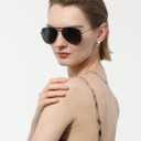STGATN 2 Packs Round & Aviator Polarized Sunglasses for Women Men UV400 Protection (B. Round Matte Black/Grey + Aviator Black/Grey)