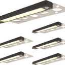 LUMENGY 7-inch 1.5w Super Slim LED Hardscape Light, 3 Mounting Plates for Paver Steps, Walls, Decks and Ceiling, 2700K, No Visiable Screws, Aluminum Black, Easy Installation, 50K Lifespan (6-Pack) (2700K - Warm White)