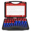 64Pcs Thread Checker, Nut and Bolt Thread Checker, 36 Inch & 28 Metric Box Set Thread Gauge, Thread Checker Standard and Metric Suitable for Size Checker of Bolts or Nuts in Narrow Areas