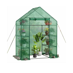 Portable Greenhouse for Outdoors | Walk in Greenhouses Heavy Duty with Durable PE Plant Cover with 4 Tiers of 16 Shelves | Gardening Plant House with Roll-up Zipper Door - 15" L x 6" W x 39" H