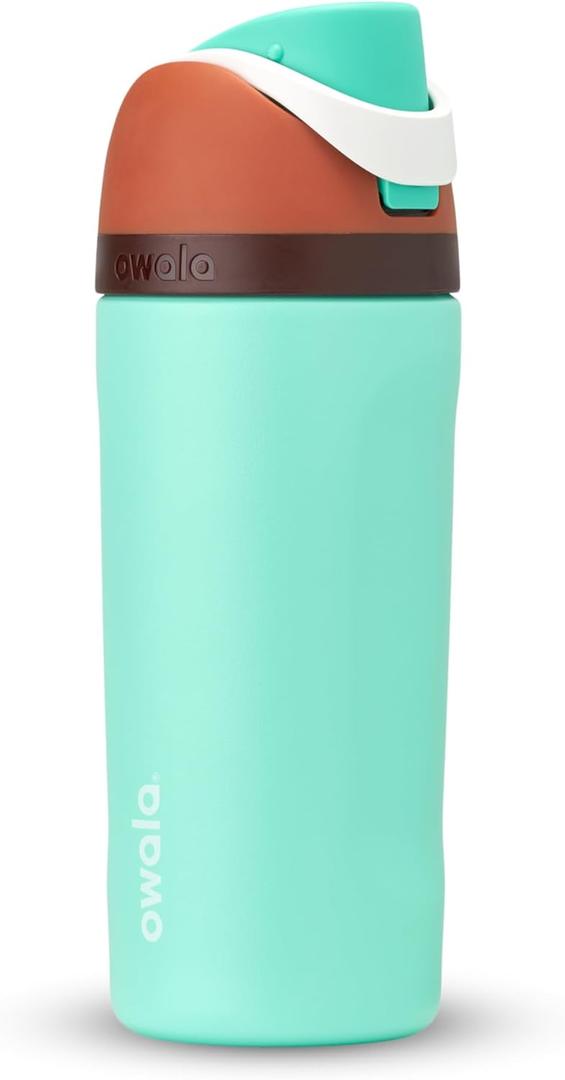 Owala Kids FreeSip Insulated Stainless Steel Water Bottle with Straw for Sports, Travel, and School BPA-Free Sports Water Bottle, 16 oz, Mint Chocolate
