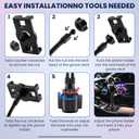DaisyInner Dual Cup Tablet Mount Holder for Car 360 Rotatable Mount Long Flexible Neck Adjustable Universal Size Fits for Most 2 Tablets 4.7"-10"