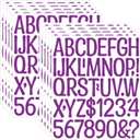 3 x Fxiaoy 10 Sheets 470 pcs Vinyl Letters Stickers Numbers Decals,Self-Adhesive Alphabet Number Stickers Kit for Mailbox, Signs, Cars, Trucks, Home, Window, Door,Notebook (Purple, 2 inch)