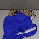 FERBIA Women Falbala Bikini Set Halter High Waisted Swimsuit 2 Piece Ruffle Tummy Control Peplum Spaghetti StrapTankini, Color: D-blue (Medium)