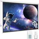 Motorized Projector Screen - DINAH 16:9 4K 3D HD 100 inch Electric Projector Screen Pull Down with Wireless Remote Contror (100in)
