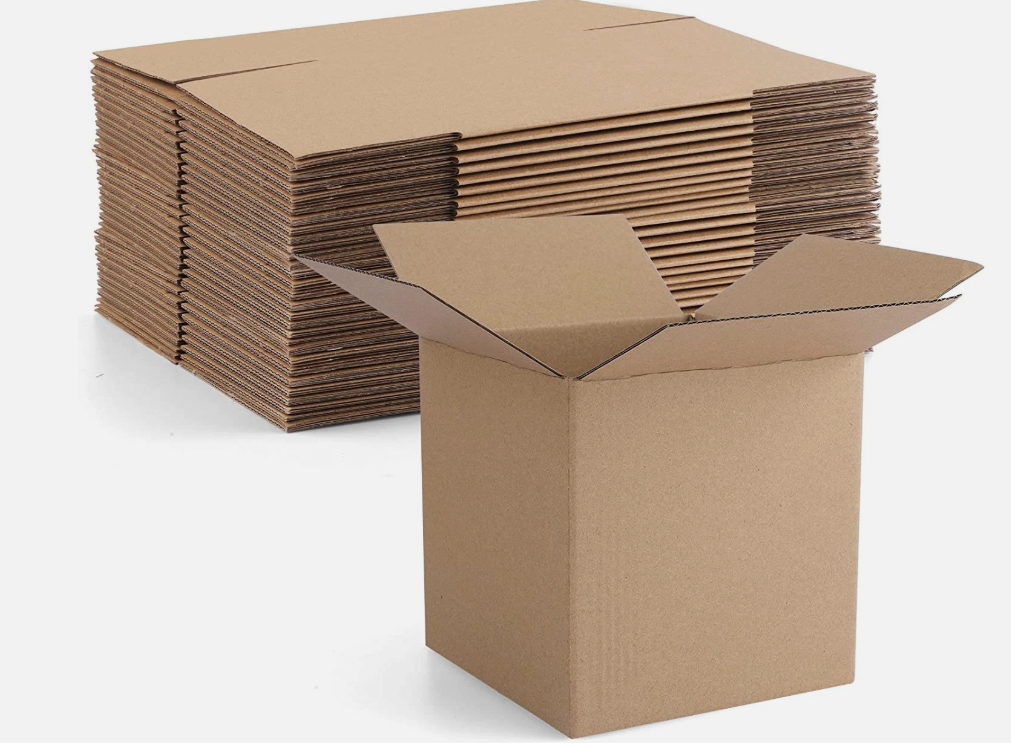 Eupako 4X4X4" Cardboard Box Mailers 25 Pack Brown Cube Corrugated Small Shippin