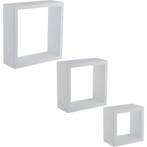 Organize It All Wall Mounted Floating Cube Shelves (Set of 3) -White