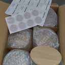 16oz Candle Jars 6 Pack - 3 Wick Large Empty Clear Glass Candle Making Vessels with Bamboo Lids, with Stickers and Labels, Bulk Candle Jars for Making Candles Containers - Dishwasher Safe