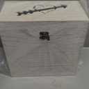 Cregugua Wooden Wedding Card Box with Heat Arrow Shaped Slot,Rustic Whitewashed,9.8 x 5 x 9.8 Inches