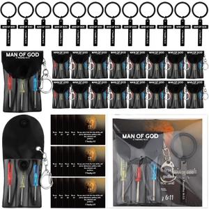 40 Set Man of God Christian Gifts Bulk Father Day Gifts Church Religious Bible Mini Screwdriver Keychain Gift Sets