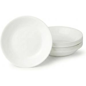 Corelle Vitrelle 6-Piece Bowl Set Triple Layer Glass and Chip Resistant, 20-Oz Lightweight Round Bowls, Winter Frost White