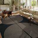 Amazon.com: Lahome Modern Rainbow Easy Jute Outdoor Carpet, Washable Rugs 9x12 for Living Room Patio Large Farmhouse Indoor Outdoor Carpet, Contemporary Black Dining Room Rugs for Under Table Office Backyard : Home & Kitchen