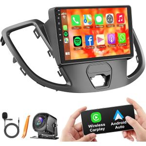 4+64G Android 13 Car Radio for Ford 2013-2019 Transit, 9 Inch IPS Touch Screen Car Stereo with Wireless Carplay/Android Auto,GPS, WiFi, Bluetooth,FM, Support OBD2/DVR/DSP