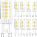 8-Pack G9 LED Bulb, 40 watt Halogen Replacement, Daylight White 6000K, Non-dimmable T4 LED Bulb with G9 Bi Pin Base, 120V Small Light Bulbs for Chandelier, Bathroom Vanity Light Fixture