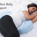 2 x Pregnancy Pillow for Sleeping Memory Foam Maternity Pillow for Side Sleepers, Adjustable Travel Wedge Pillow Support for Back, Belly, and HIPS for Pregnant Women,Cooling Silk Blue