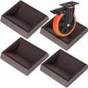 Bed Stopper & Wheel Stopper - Brown Furniture Caster Cups to Fits fit All Wheels of Sofas, Chairs, Beds - Solid Silicone Furniture Cups to Prevents Scratches, 4 Pack