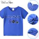 Tutu and Sian Ultra Soft Birthday Boy Short-Sleeve T-Shirt, Gifts for Boys Birthday Party (Blue)