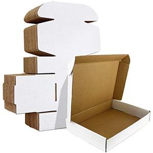 HORLIMER 11x8x2 inches Shipping Boxes Set of 25, White Corrugated Cardboard Box Literature Mailer
