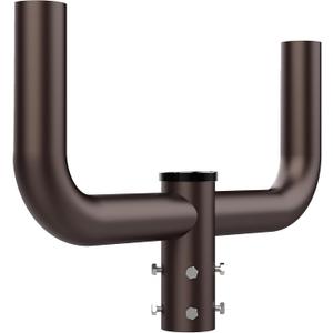 HYPERLITE Double Bullhorn Bracket for Parking Lot Light, 2 3/ 8" Bullhorn Bracket for 2 Lights, Durable Mounting Bracket Bullhead Tenon Adapter for LED Shoebox Area Light Street Pole Light