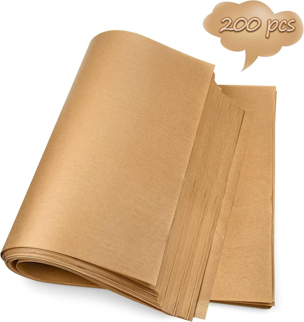200PCS Unbleached Parchment Paper 12 x 16, Precut for Baking, Half Sheet for Cookie Sheets, Kitchen Gadgets and Supplies for Oven