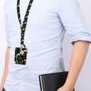 ID Badge Holder with Retractable Lanyard, Badge Holders Reel with 360 Degrees Rotate Carabiner Clip for Women, Teachers, Nurses, Doctor,Students, Office(Wildflower Night)